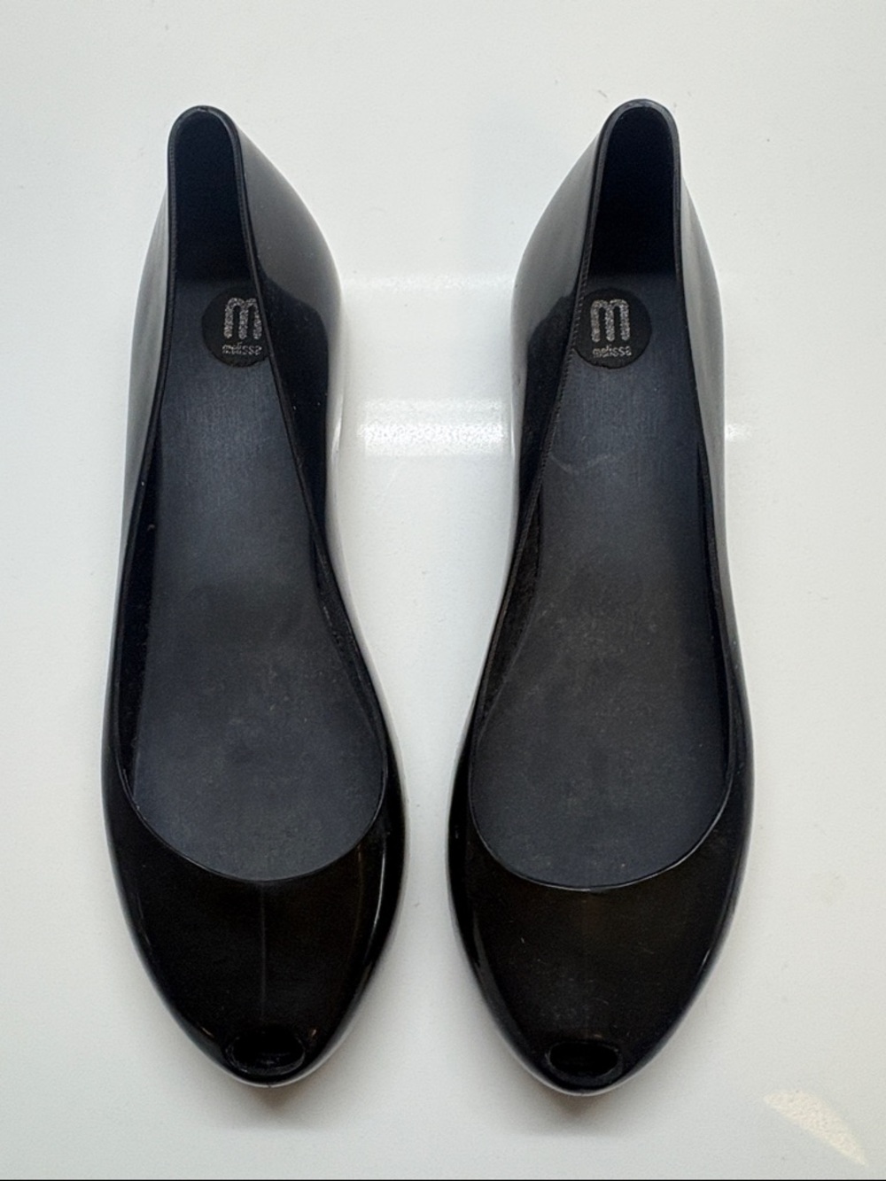 Melissa Black Women’s Peep-Toe Flats